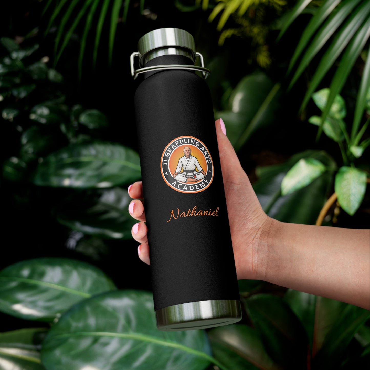 PERSONALIZED JJ Grappling Arts Academy Copper Vacuum Insulated Bottle, 22oz, 7 Colors