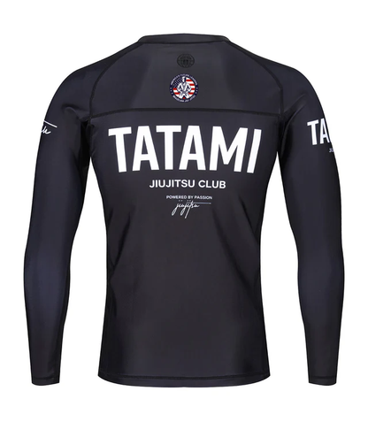 JJ Grappling Arts Tatami MENS JJ Club Long Sleeve Rash Guard - Black - AFL BJJ