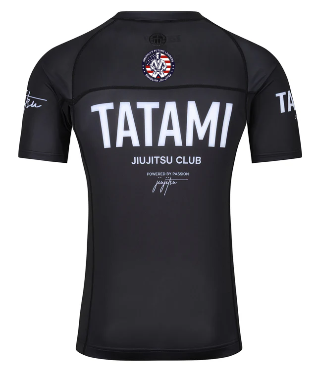 JJ Grappling Arts Tatami MENS JJ Club Short Sleeve Rash Guard - Black - AFL BJJ