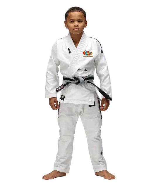 Kidworks USA Stem Academy Tatami KIDS Elements Superlite Gi - White - AFL BJJ
