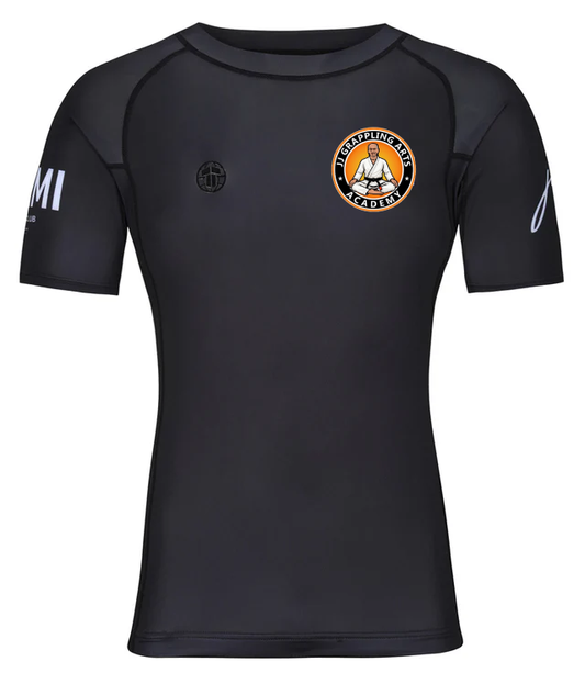 JJ Grappling Arts Tatami MENS JJ Club Short Sleeve Rash Guard - Black - AFL BJJ