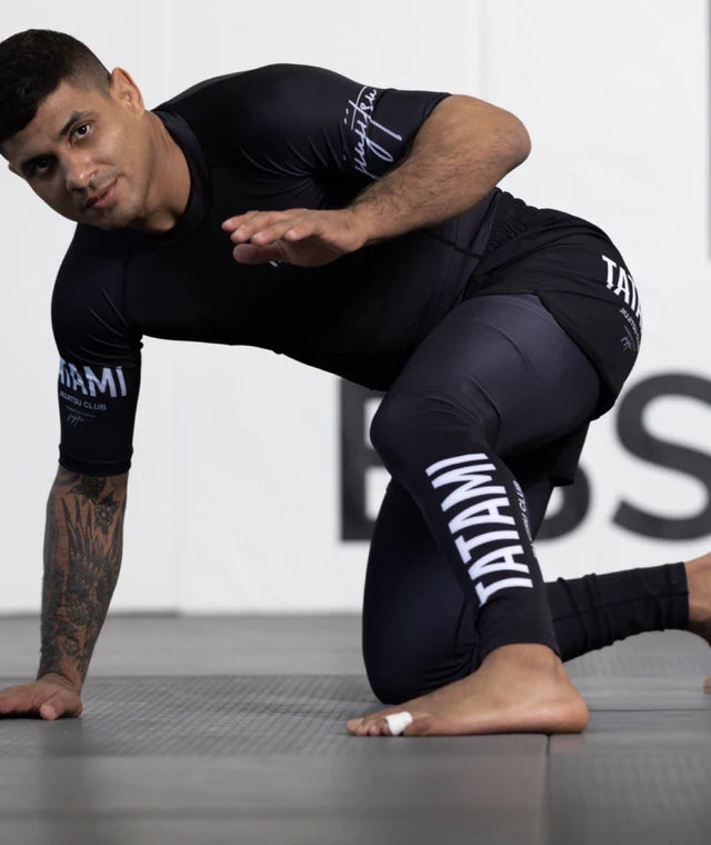 JJ Grappling Arts Tatami MENS JJ Club Grappling Spats - Black - AFL BJJ